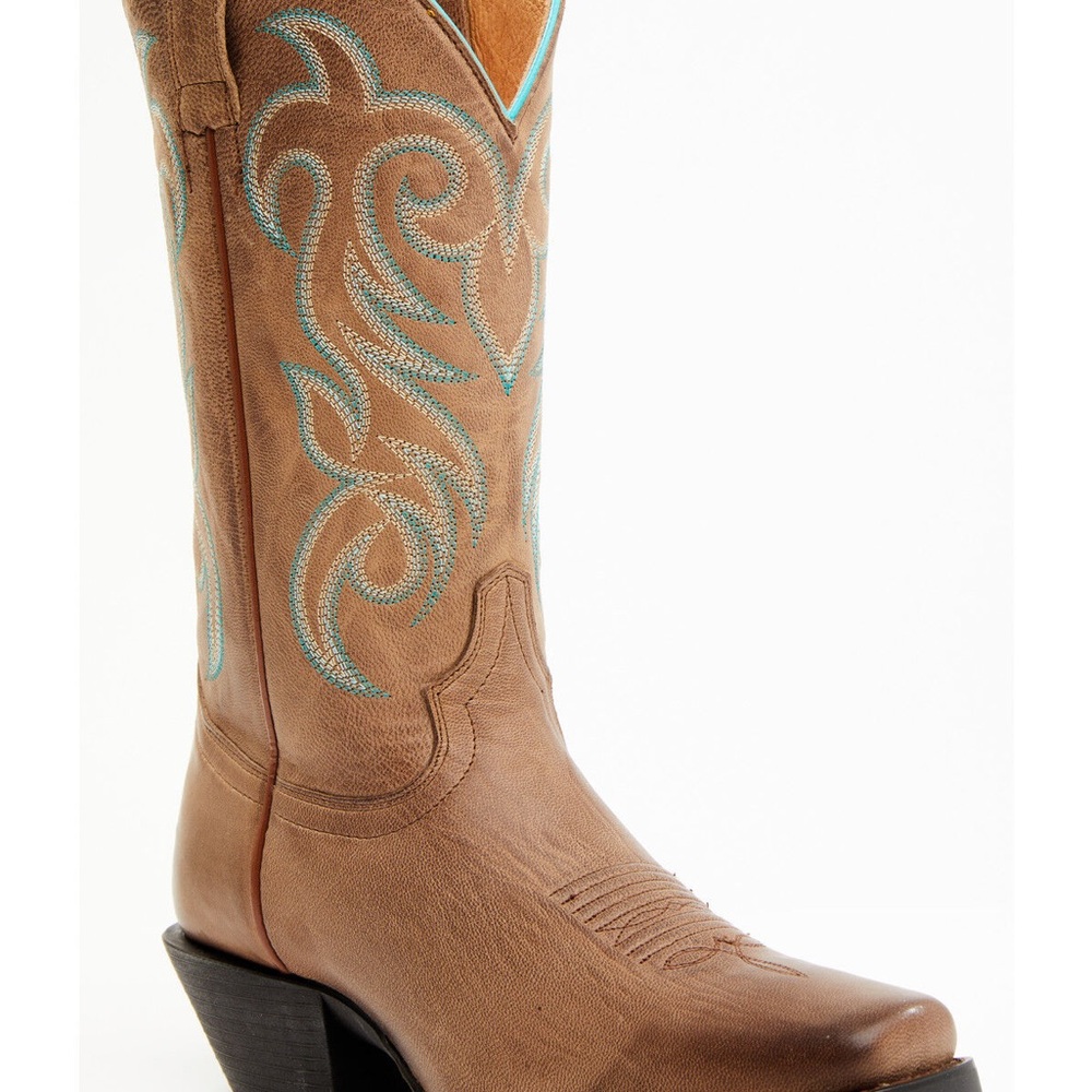 Shyanne Brown and Blue Heeled Boots